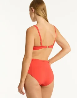 Sea Level Casa Del Mar Belted High Waist Bikini Pant - Flame Outlet