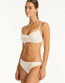 Sea Level Casa Del Mar Flower Balcony Bikini Top - Coconut New