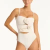Sea Level Casa Del Mar Flower Bandeau Swimsuit - Coconut Outlet