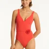 Sea Level Casa Del Mar Plunge Swimsuit - Flame Hot