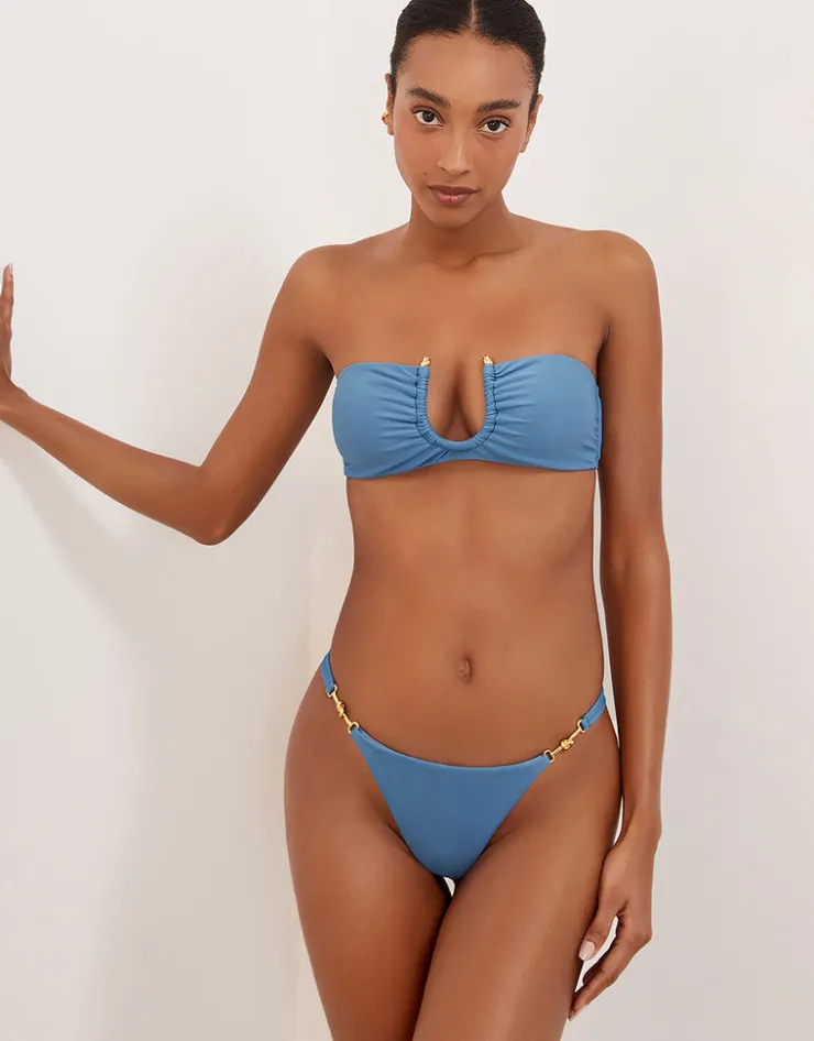 ViX Paula Hermanny Cave Cora Bandeau Bikini Top - Blue Best