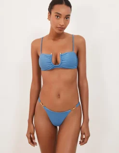 ViX Paula Hermanny Cave Cora Bandeau Bikini Top - Blue Best