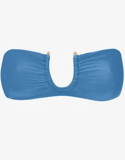 ViX Paula Hermanny Cave Cora Bandeau Bikini Top - Blue Best