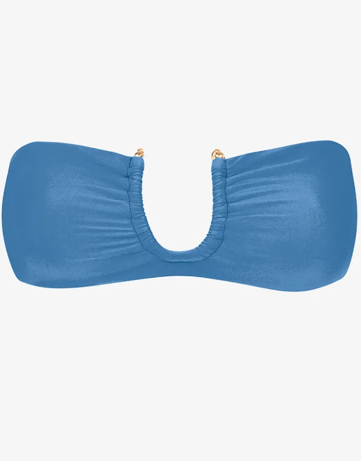 ViX Paula Hermanny Cave Cora Bandeau Bikini Top - Blue Best