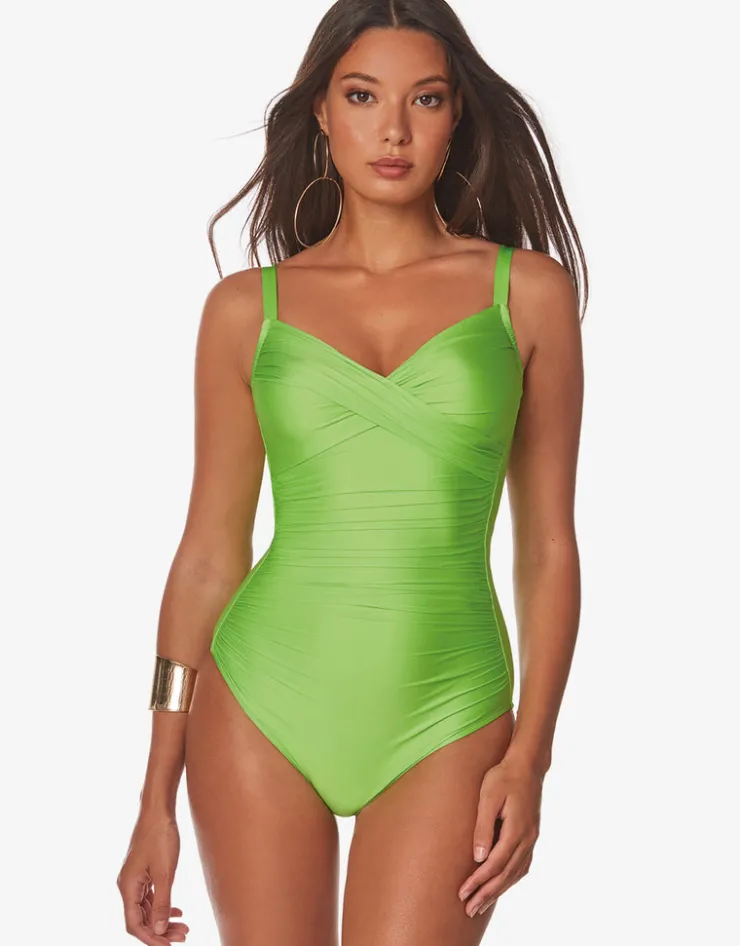 Roidal Ceylan Underwire Crossover Swimsuit - Lime Online