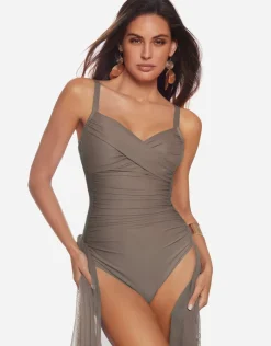 Roidal Ceylan Underwired Crossover Swimsuit - Sable Outlet