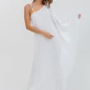 Pitusa Chain One Shoulder Maxi Dress - White Discount