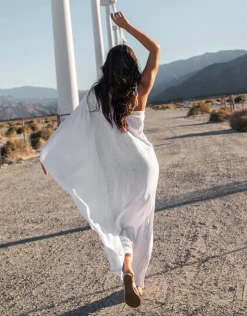 Pitusa Chain One Shoulder Maxi Dress - White Discount