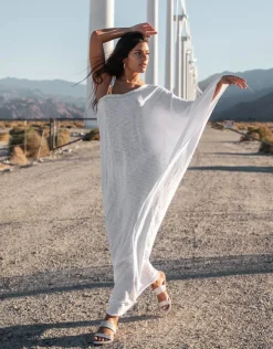 Pitusa Chain One Shoulder Maxi Dress - White Discount