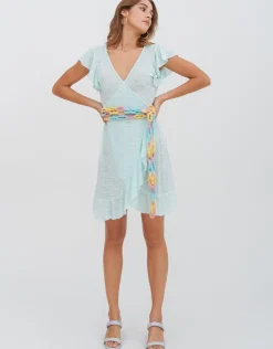 Pitusa Chain Wrap Dress - Aqua Fashion