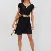 Pitusa Chain Wrap Dress - Black Clearance