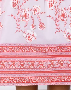 Juliet Dunn Cherry Blossom Off Shoulder Dress - Rose and Red Sale