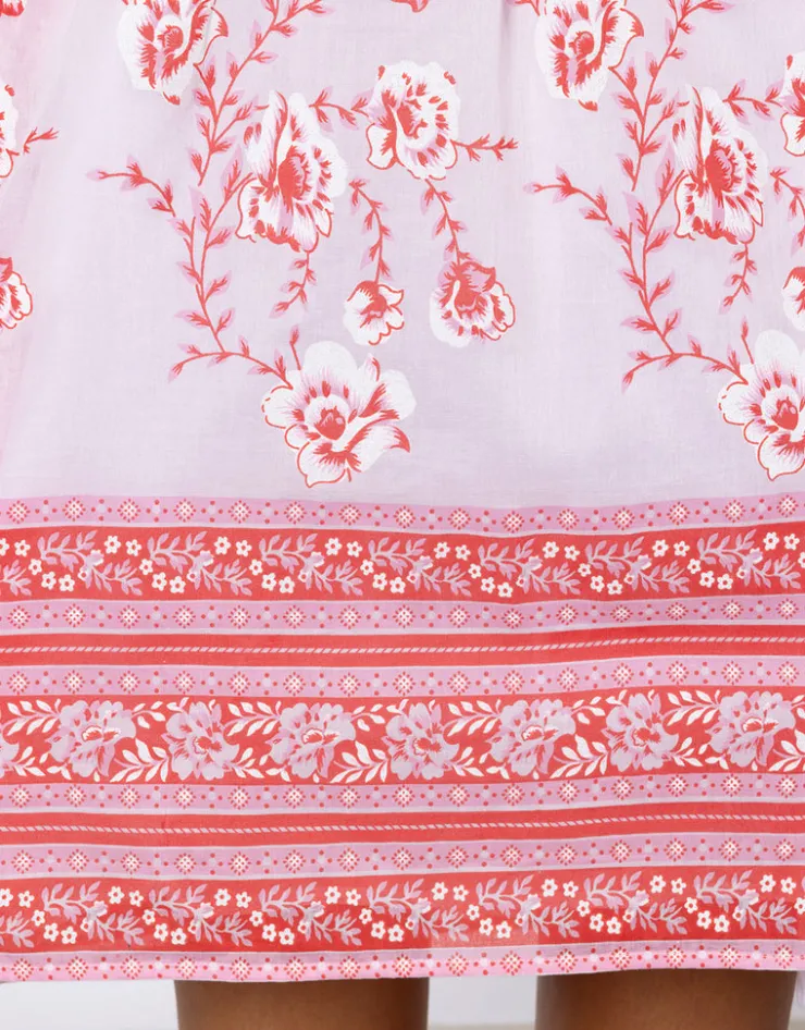 Juliet Dunn Cherry Blossom Off Shoulder Dress - Rose and Red Sale