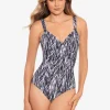 Miraclesuit Chevron Python Siren Swimsuit - Silver Grey Discount
