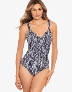 Miraclesuit Chevron Python Siren Swimsuit - Silver Grey Discount