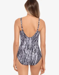 Miraclesuit Chevron Python Siren Swimsuit - Silver Grey Discount