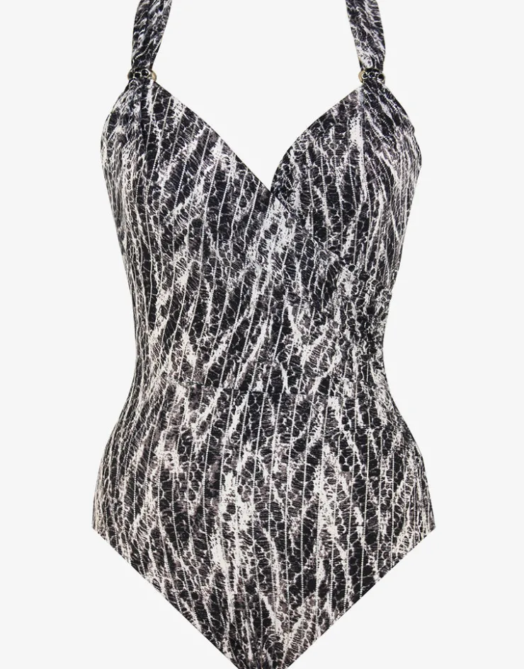 Miraclesuit Chevron Python Siren Swimsuit - Silver Grey Discount