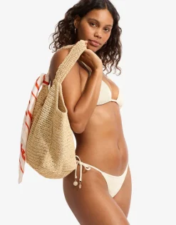 Seafolly Chiara Slide Tri Bikini Top - Ecru Best