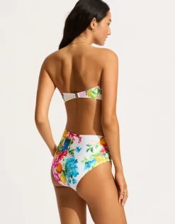 Seafolly Ciao Bella Bandeau Bikini Top - White Discount