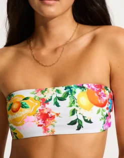 Seafolly Ciao Bella Bandeau Bikini Top - White Discount