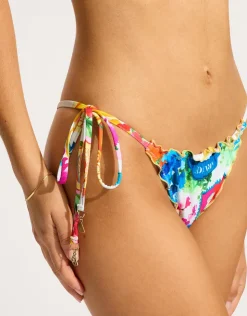 Seafolly Ciao Bella Brazilian Tie Side Bikini Pant - White New