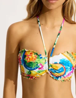 Seafolly Ciao Bella DD U Tube Bikini Top - White Clearance