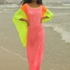Pitusa Clara Butterfly Kaftan - Hot Pink Clearance