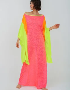 Pitusa Clara Butterfly Kaftan - Hot Pink Clearance