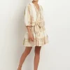 Greek Archaic Kori Classic Triangle Mini Dress - Natural and Gold Outlet