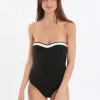 Jets Classique Bandeau One Piece - Black White Clearance