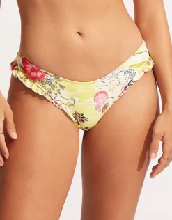Seafolly Coast to Coast High Cut Rio Bikini Pant - Wild Lime Hot