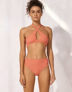 Watercult Coastal Daydream High Rise Bikini Pant - Coral Sunset Best