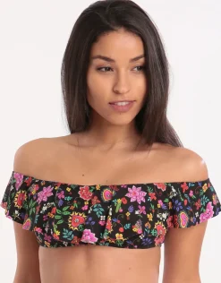 Banana Moon Cocobella Tolvo Off The Shoulder Bikini Top - Black Hot