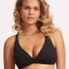 Seafolly Collective DD Double Wrap Front Bikini Top - Black Best