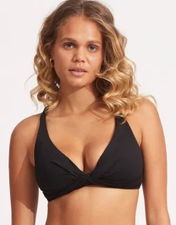 Seafolly Collective DD Double Wrap Front Bikini Top - Black Best
