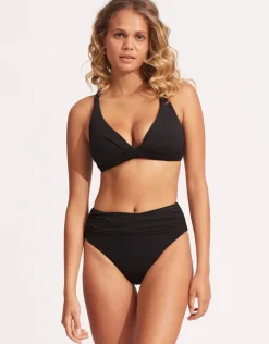 Seafolly Collective DD Double Wrap Front Bikini Top - Black Best