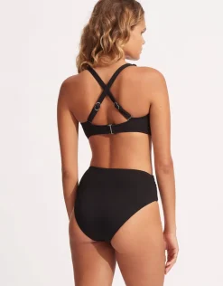 Seafolly Collective DD Double Wrap Front Bikini Top - Black Best