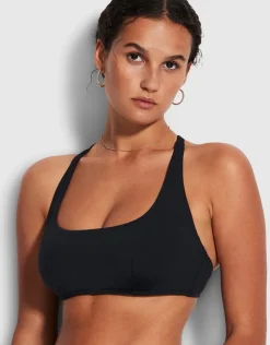 Seafolly Collective DD Scoop Neck Halter Bikini Top - Black Discount