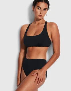 Seafolly Collective DD Scoop Neck Halter Bikini Top - Black Discount