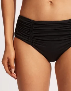 Seafolly Collective Gathered Front Retro Bikini Pant - Black Online