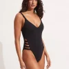 Seafolly Collective Gathered Strap Swimsuit - Black Best