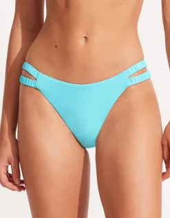 Seafolly Collective Gathered Tab Bikini Pant - Aquamarine Discount