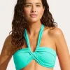 Seafolly Collective Halter Bandeau Bikini Top - Aquatic Blue Sale