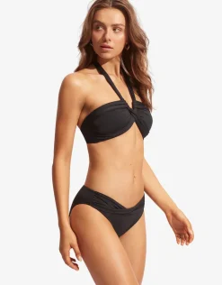 Seafolly Collective Halter Bandeau Bikini Top - Black Fashion