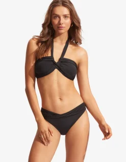 Seafolly Collective Halter Bandeau Bikini Top - Black Fashion
