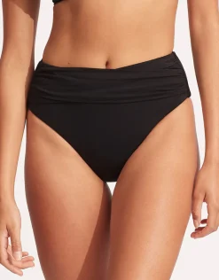 Seafolly Collective High Waist Wrap Front Bikini Pant - Black New