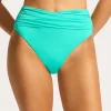 Seafolly Collective High Waist Wrap Front Bikini Pant - Aquatic Blue Discount