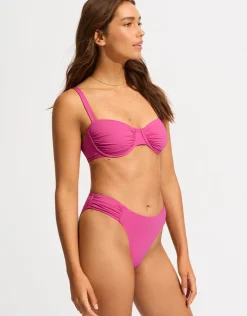 Seafolly Collective Ruched Underwired Bikini Top - Hot Pink Outlet