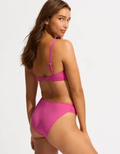 Seafolly Collective Ruched Underwired Bikini Top - Hot Pink Outlet