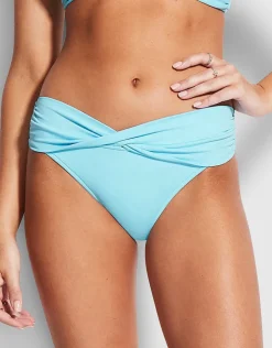 Seafolly Collective Twist Band Hipster Bikini Pant - Sky Blue New